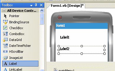 Add Label to Windows Mobile Form