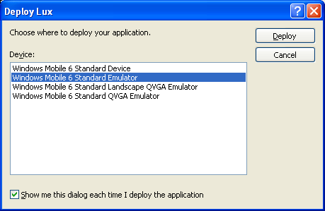 Start Windows Mobile Emulator